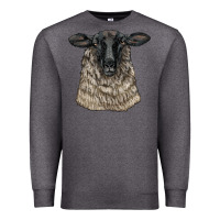 Charcoal Heather Suffolk Sheep Head Premium Sweatshirt - LillyAllenDesigns