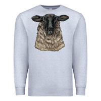 Heather Grey Suffolk Sheep Head Premium Sweatshirt - LillyAllenDesigns