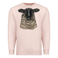 Pale Pink Suffolk Sheep Head Premium Sweatshirt - LillyAllenDesigns