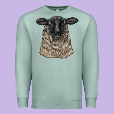Suffolk Sheep Head Premium Sweatshirt Designed By Lillyallendesigns