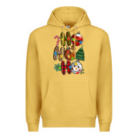 Antique Gold ho ho ho with Premium Hoodie - MaliasSmallBusiness