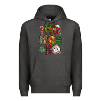 Charcoal Heather ho ho ho with Premium Hoodie - MaliasSmallBusiness