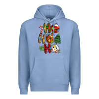Colony Blue ho ho ho with Premium Hoodie - MaliasSmallBusiness