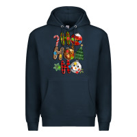 Navy ho ho ho with Premium Hoodie - MaliasSmallBusiness
