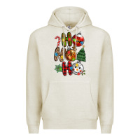 Oatmeal Heather ho ho ho with Premium Hoodie - MaliasSmallBusiness