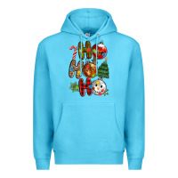 Ocean Blue ho ho ho with Premium Hoodie - MaliasSmallBusiness