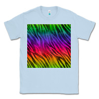 Dusty Blue colorful zebra seamless pattern Classic Tee - BundleAndBundleShop