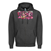 Charcoal Heather breast cancer teacher Zipper Hoodie - Artiststas