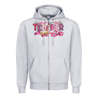 Heather Grey breast cancer teacher Zipper Hoodie - Artiststas