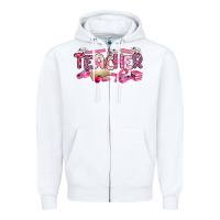 White breast cancer teacher Zipper Hoodie - Artiststas