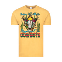 Vintage Mustard raising hell with the hippies and the cowboys Vintage Tee - Zillion Design Studio