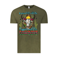 Vintage Olive raising hell with the hippies and the cowboys Vintage Tee - Zillion Design Studio
