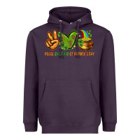 Plum peace love st patricks day Heavyweight Hoodie - NancyCooperArtShop