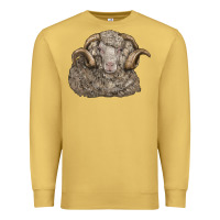 Antique Gold merino wool sheep head Premium Sweatshirt - LillyAllenDesigns