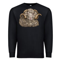 Black merino wool sheep head Premium Sweatshirt - LillyAllenDesigns