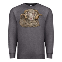 Charcoal Heather merino wool sheep head Premium Sweatshirt - LillyAllenDesigns