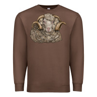 Chestnut merino wool sheep head Premium Sweatshirt - LillyAllenDesigns