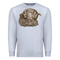 Heather Grey merino wool sheep head Premium Sweatshirt - LillyAllenDesigns
