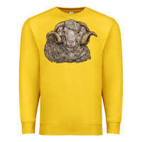 Lemon merino wool sheep head Premium Sweatshirt - LillyAllenDesigns
