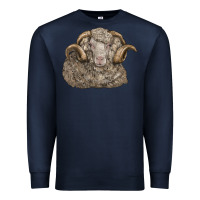 Navy merino wool sheep head Premium Sweatshirt - LillyAllenDesigns