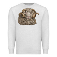 Oatmeal Heather merino wool sheep head Premium Sweatshirt - LillyAllenDesigns
