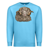 Ocean Blue merino wool sheep head Premium Sweatshirt - LillyAllenDesigns