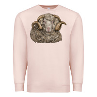 Pale Pink merino wool sheep head Premium Sweatshirt - LillyAllenDesigns