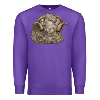 Purple merino wool sheep head Premium Sweatshirt - LillyAllenDesigns