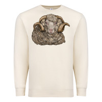 Sandshell merino wool sheep head Premium Sweatshirt - LillyAllenDesigns
