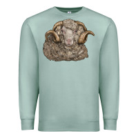 Seafoam merino wool sheep head Premium Sweatshirt - LillyAllenDesigns