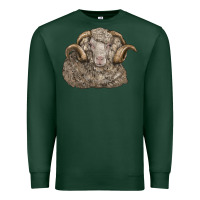 Sports Green merino wool sheep head Premium Sweatshirt - LillyAllenDesigns
