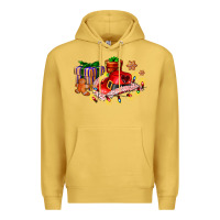Antique Gold cowgirl hat with gifts and cookies Premium Hoodie - AdoDesignShop