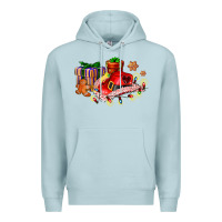 Blue Mist cowgirl hat with gifts and cookies Premium Hoodie - AdoDesignShop