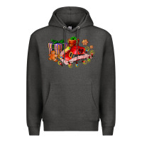 Charcoal Heather cowgirl hat with gifts and cookies Premium Hoodie - AdoDesignShop