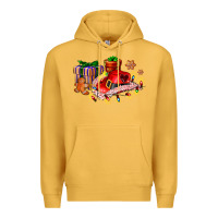 Mustard cowgirl hat with gifts and cookies Premium Hoodie - AdoDesignShop