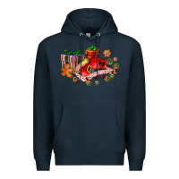 Navy cowgirl hat with gifts and cookies Premium Hoodie - AdoDesignShop