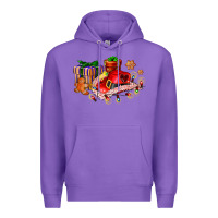 Purple cowgirl hat with gifts and cookies Premium Hoodie - AdoDesignShop