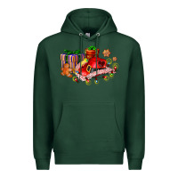 Sports Green cowgirl hat with gifts and cookies Premium Hoodie - AdoDesignShop