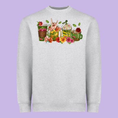 Heavyweight Sweatshirt floral hustler coffee cups