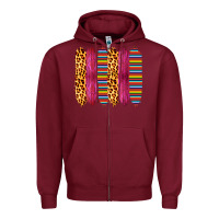 Burgundy Pink Leopard Serape Brush Strokes Zipper Hoodie - Bettercallsaul