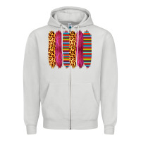 Dove Grey Pink Leopard Serape Brush Strokes Zipper Hoodie - Bettercallsaul