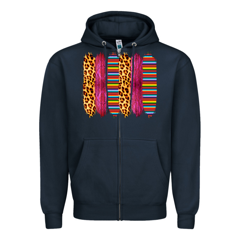 Pink Leopard Serape Brush Strokes Zipper Hoodie by Bettercallsaul | Teevron
