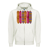 Oatmeal Heather Pink Leopard Serape Brush Strokes Zipper Hoodie - Bettercallsaul