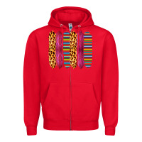 Red Pink Leopard Serape Brush Strokes Zipper Hoodie - Bettercallsaul