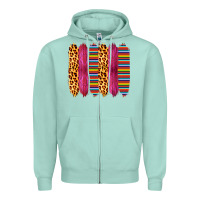 Seafoam Pink Leopard Serape Brush Strokes Zipper Hoodie - Bettercallsaul