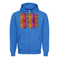 True Royal Pink Leopard Serape Brush Strokes Zipper Hoodie - Bettercallsaul