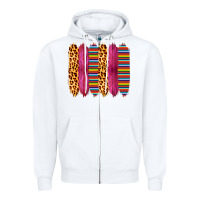 White Pink Leopard Serape Brush Strokes Zipper Hoodie - Bettercallsaul