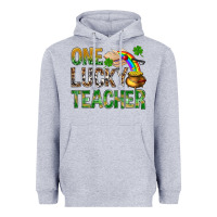 Heather Grey one lucky teacher st patricks Heavyweight Hoodie - NancyCooperArtShop