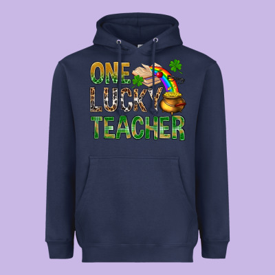 One Lucky Teacher St Patricks Heavyweight Hoodie Designed By Nancycooperartshop