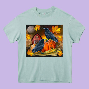 Fall Crow Heavy Core Tee Designed By Lillyallendesigns